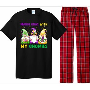 Mardi Gras With My Gnomies Gnomes Costume Gift Funny Gift Pajama Set