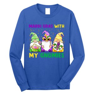 Mardi Gras With My Gnomies Gnomes Costume Gift Funny Gift Long Sleeve Shirt