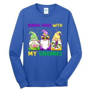 Mardi Gras With My Gnomies Gnomes Costume Gift Funny Gift Tall Long Sleeve T-Shirt