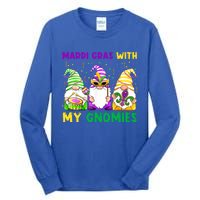 Mardi Gras With My Gnomies Gnomes Costume Gift Funny Gift Tall Long Sleeve T-Shirt