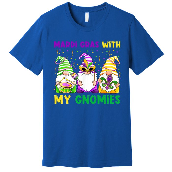 Mardi Gras With My Gnomies Gnomes Costume Gift Funny Gift Premium T-Shirt