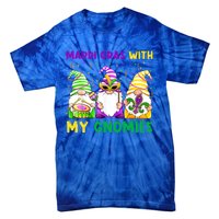 Mardi Gras With My Gnomies Gnomes Costume Gift Funny Gift Tie-Dye T-Shirt