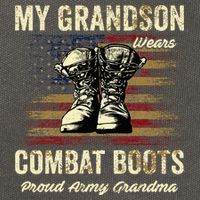 My Grandson Wears Combat Boots Proud Army Grandma Veteran Cotton Canvas Backpack