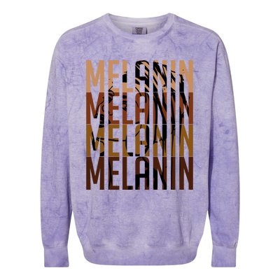 Melanin Graphic With Dashiki African Art Black History Gift Colorblast Crewneck Sweatshirt