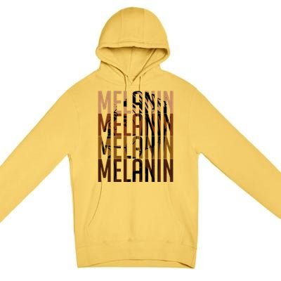 Melanin Graphic With Dashiki African Art Black History Gift Premium Pullover Hoodie