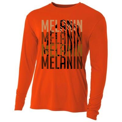 Melanin Graphic With Dashiki African Art Black History Gift Cooling Performance Long Sleeve Crew