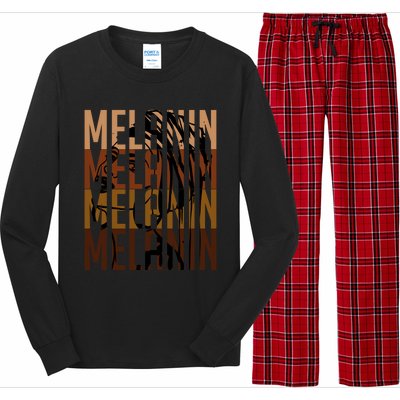 Melanin Graphic With Dashiki African Art Black History Gift Long Sleeve Pajama Set