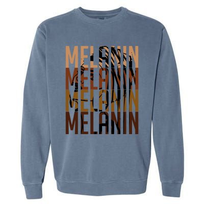 Melanin Graphic With Dashiki African Art Black History Gift Garment-Dyed Sweatshirt