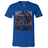 Melanin Graphic With Dashiki African Art Black History Gift V-Neck T-Shirt