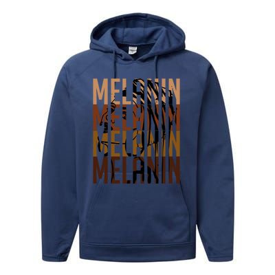 Melanin Graphic With Dashiki African Art Black History Gift Performance Fleece Hoodie