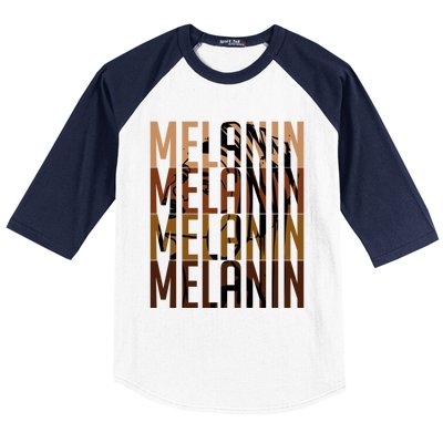 Melanin Graphic With Dashiki African Art Black History Gift Baseball Sleeve Shirt