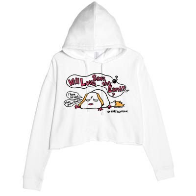 Miyazaki Goro Will Love Save The Earth I Have No Idea Crop Fleece Hoodie