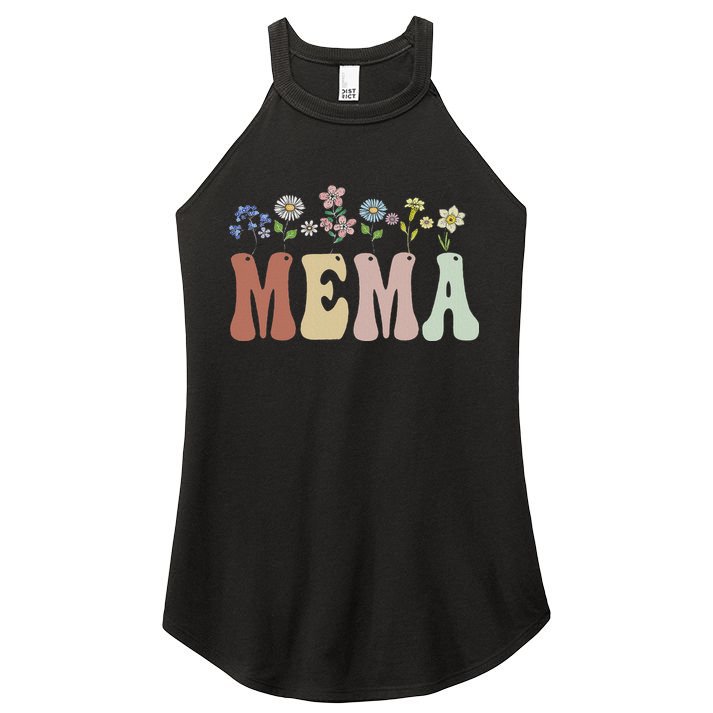 Mema Gifts Women Wildflower Floral Design Mema Women's Perfect Tri Rocker Tank