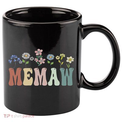 Memaw Gifts Women Wildflower Floral Design Memaw 11oz C Handle Ceramic Mug
