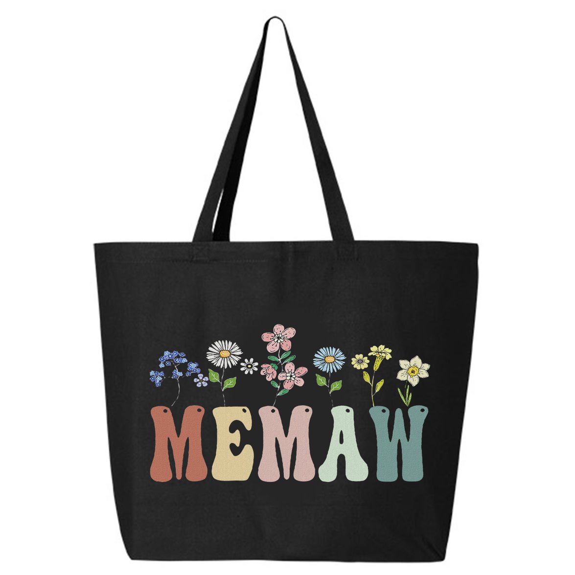 Memaw Gifts Women Wildflower Floral Design Memaw 25L Jumbo Tote