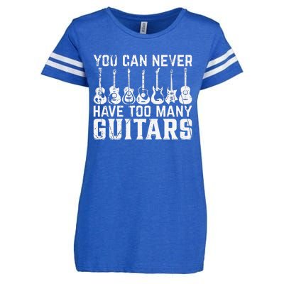 Music Guitarist You Can Never Have Too Many Guitars Enza Ladies Jersey Football T-Shirt