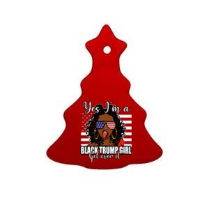 Merica Glasses Yes Im A Black Trump Get Over It Tee Gift Ceramic Tree Ornament