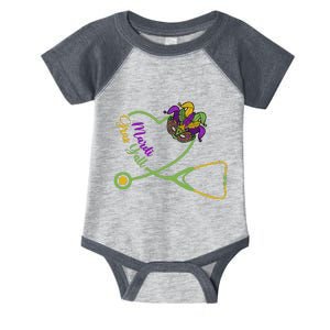 Mardi Gras YAll Stethoscope Cute Nurse Infant Baby Jersey Bodysuit