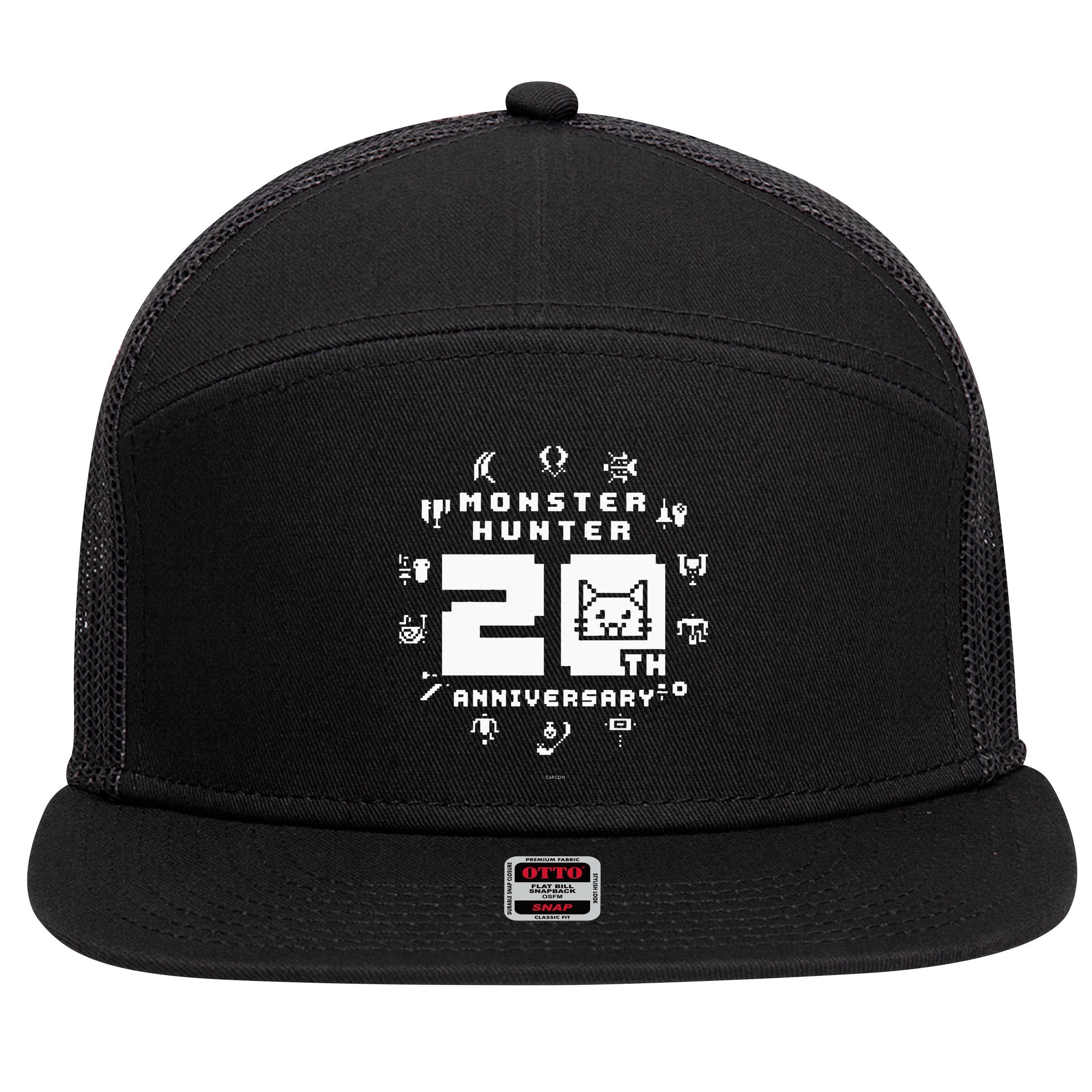 Monster Hunter 20th Anniversary 7 Panel Mesh Trucker Snapback Hat