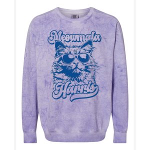 Meowmala Harris 2024 Funny Cat Lady Colorblast Crewneck Sweatshirt