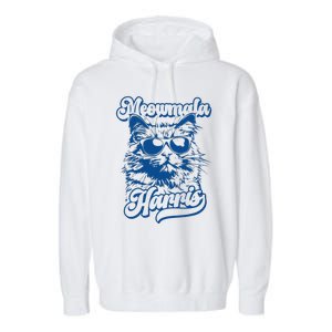 Meowmala Harris 2024 Funny Cat Lady Garment-Dyed Fleece Hoodie