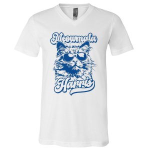 Meowmala Harris 2024 Funny Cat Lady V-Neck T-Shirt