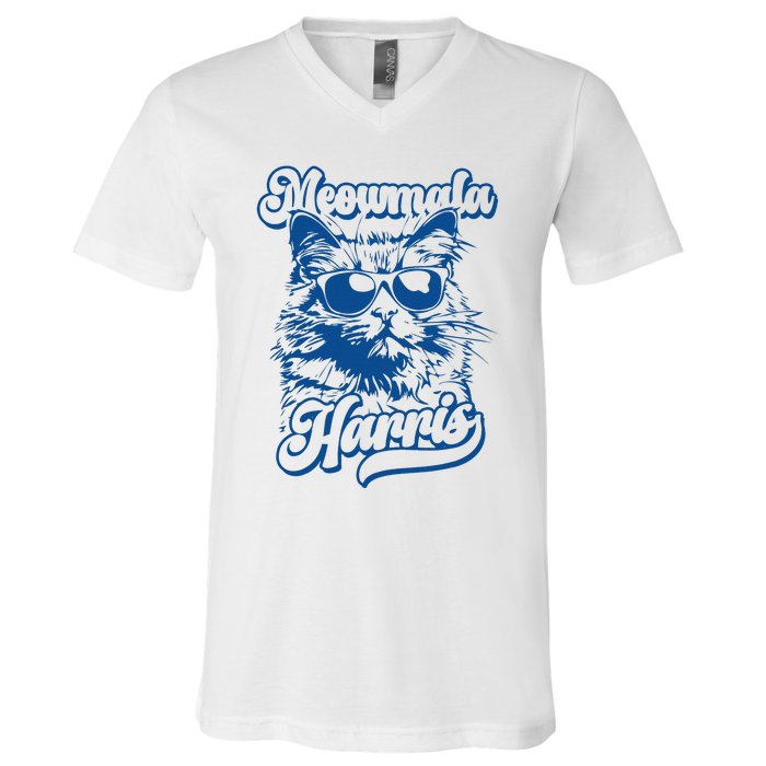 Meowmala Harris 2024 Funny Cat Lady V-Neck T-Shirt