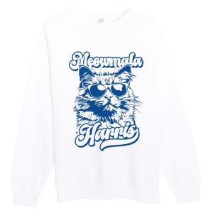 Meowmala Harris 2024 Funny Cat Lady Premium Crewneck Sweatshirt