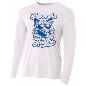 Meowmala Harris 2024 Funny Cat Lady Cooling Performance Long Sleeve Crew