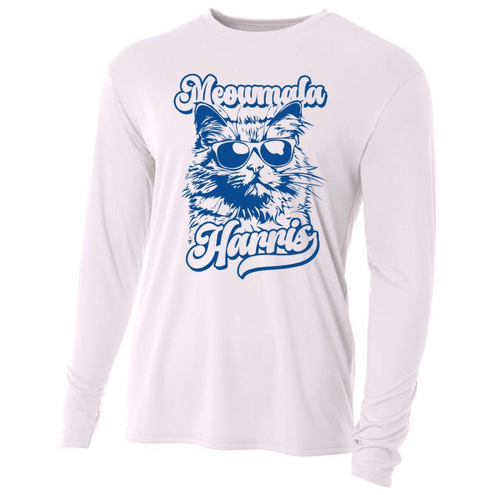 Meowmala Harris 2024 Funny Cat Lady Cooling Performance Long Sleeve Crew