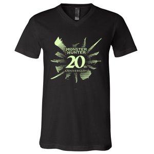 Monster Hunter 20th Anniversary Logo (C) V-Neck T-Shirt