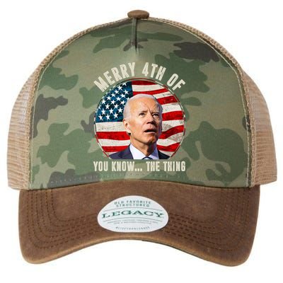 Merry Happy 4th Of You Know The Thing Funny Biden Confused Legacy Tie Dye Trucker Hat