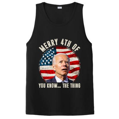 Merry Happy 4th Of You Know The Thing Funny Biden Confused PosiCharge Competitor Tank