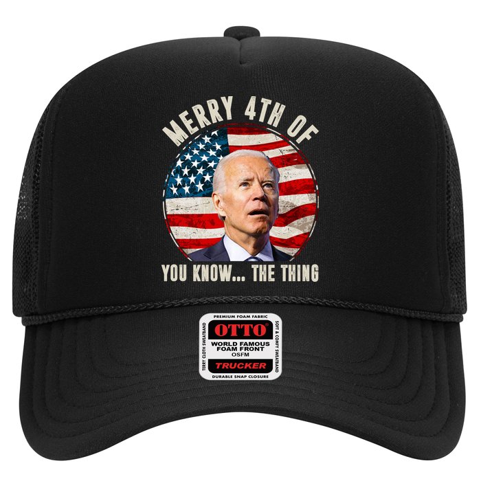 Merry Happy 4th Of You Know The Thing Funny Biden Confused Trucker Hat