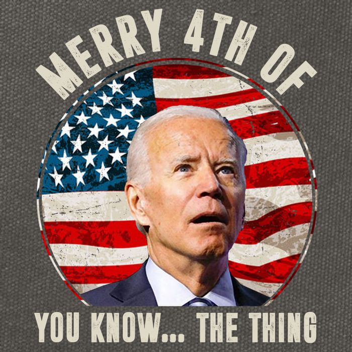 Merry Happy 4th Of You Know The Thing Funny Biden Confused Cotton Canvas Backpack