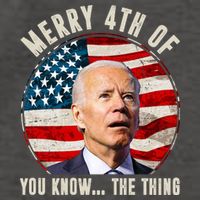 Merry Happy 4th Of You Know The Thing Funny Biden Confused Vector Backpack