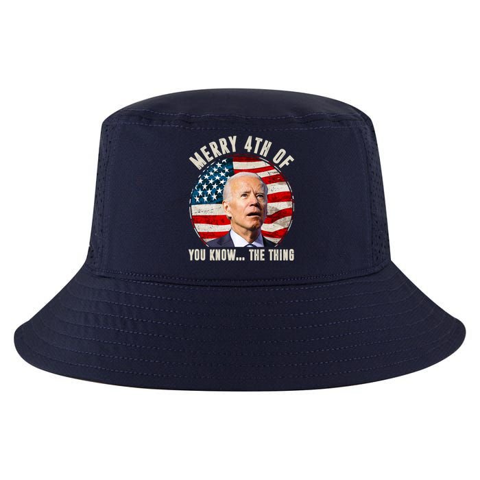 Merry Happy 4th Of You Know The Thing Funny Biden Confused Cool Comfort Performance Bucket Hat