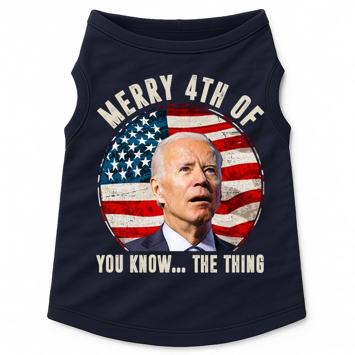 Merry Happy 4th Of You Know The Thing Funny Biden Confused Doggie Tank