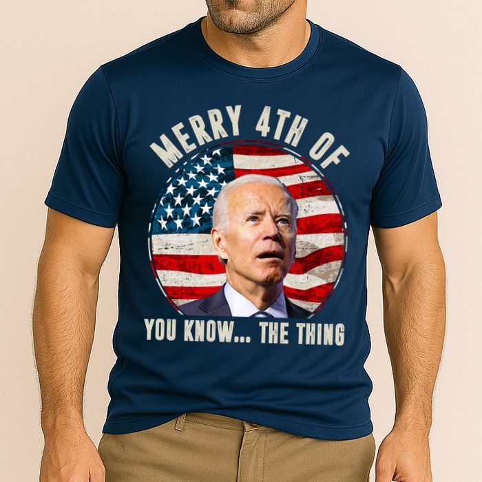 Merry Happy 4th Of You Know The Thing Funny Biden Confused Performance Shirt