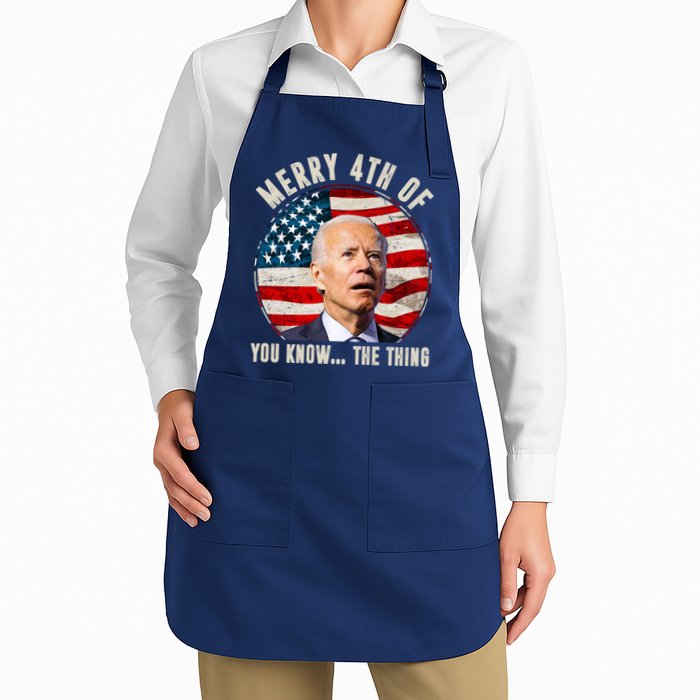 Merry Happy 4th Of You Know The Thing Funny Biden Confused Apron