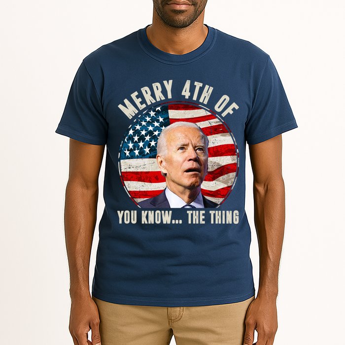 Merry Happy 4th Of You Know The Thing Funny Biden Confused Tall T-Shirt