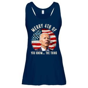 Merry Happy 4th Of You Know The Thing Funny Biden Confused Ladies Essential Flowy Tank