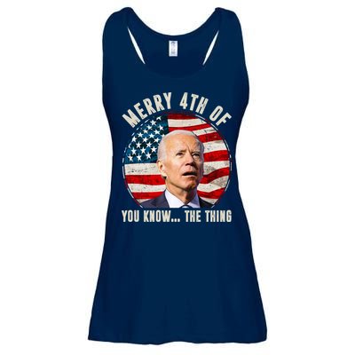Merry Happy 4th Of You Know The Thing Funny Biden Confused Ladies Essential Flowy Tank