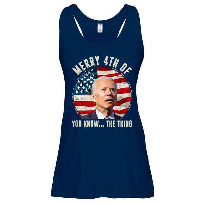 Merry Happy 4th Of You Know The Thing Funny Biden Confused Ladies Essential Flowy Tank