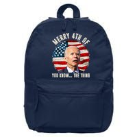 Merry Happy 4th Of You Know The Thing Funny Biden Confused 16 in Basic Backpack