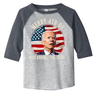 Merry Happy 4th Of You Know The Thing Funny Biden Confused Toddler Fine Jersey T-Shirt