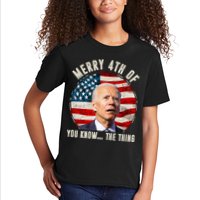 Merry Happy 4th Of You Know The Thing Funny Biden Confused Kids T-Shirt