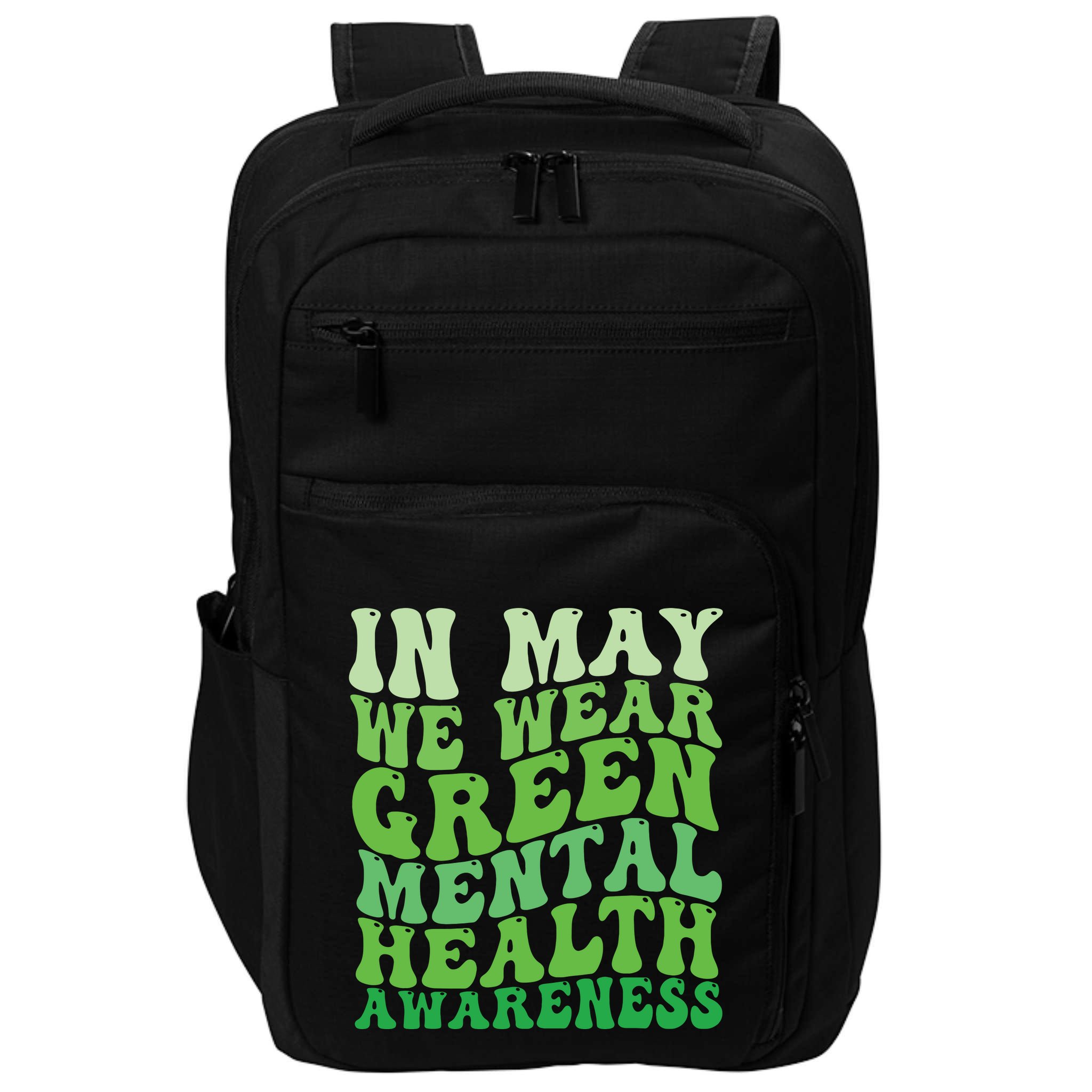 Mental Health Awareness In May We Wear Green Mental Health Impact Tech Backpack