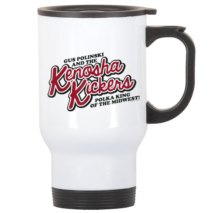 Mens Home Alone Kenosha Kickers Logo Stainless Steel Travel Mug