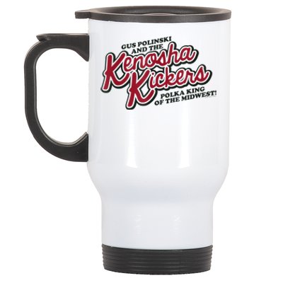 Mens Home Alone Kenosha Kickers Logo Stainless Steel Travel Mug